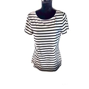 Talbots Size Medium Striped Dressy T Shirt